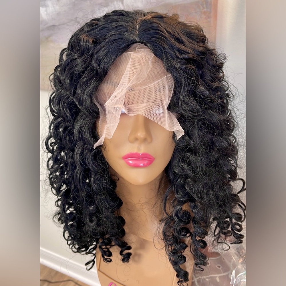 HAIR, 18-20” Water Wave Curls, Body Wave Lace front, Jet Black